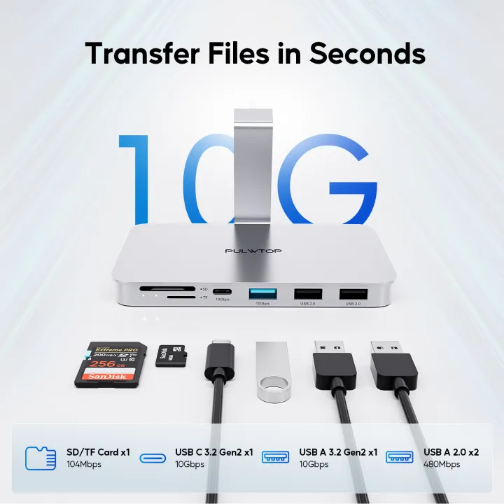 PULWTOP%20USB%20C%20Hub%20for%20iMac%2024%20inch%20M1/M3/M4,%20with%20NVMe%20SATA%20SSD%20Enclosure,%20USB%20A/C%2010Gbps,%202%20X%20USB%20A%202.0,%20SD/TF%20-%20Image%205