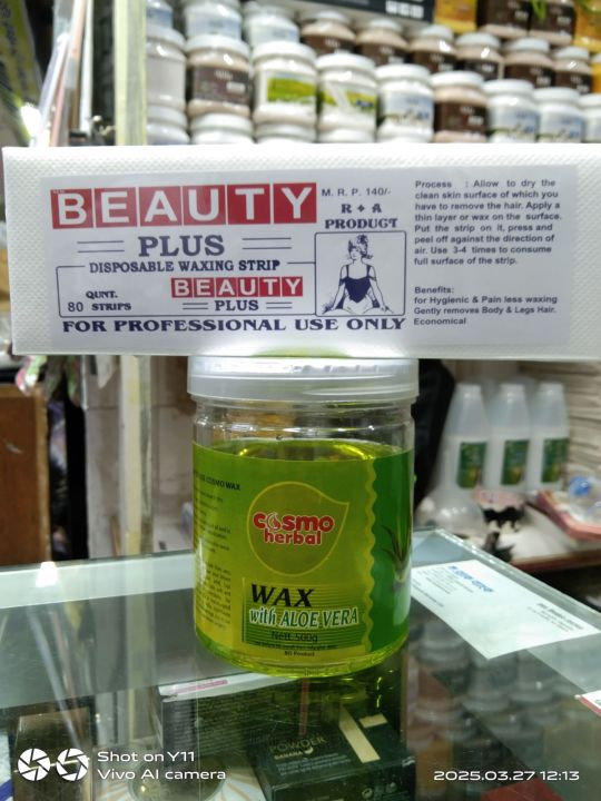 Cosmo%20Herbal%20Waxing%20Strip%2080%20pic%20+%20Aloe%20Vera%20Wax%20500gm%20-%20Image%202