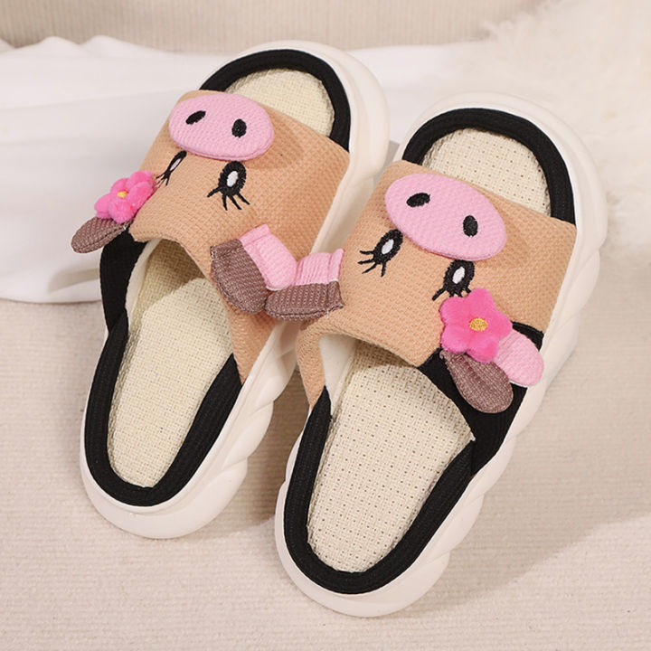 Cute%20Cow%20Thick%20Bottom%20Linen%20Slippers%20Women%202024%20Winter%20Comfort%20Home%20Cotton%20Slippers%20Woman%20Flat%20Heels%20Non%20Slip%20Indoor%20Shoes%20Slide%20-%20Image%206