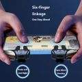 1 Pair 6 Finger Game Controller Gamepad Sensitive Gaming Aim Shooting Triggers Joystick Button for PUBG Mobile. 