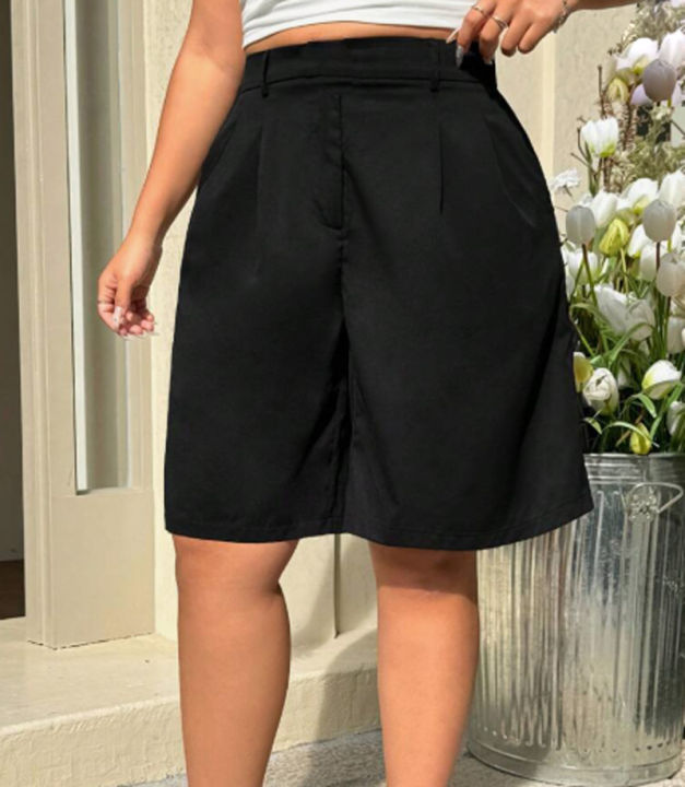 Soft%20Fabric%20Trendy%20Plus%20Size%20Elastic%20Waist%20Short%20Pants%20Loose%20Summer%20Shorts%20Women%20Clothing%20-%20Image%202