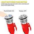 DaierTek Horn Button 12V 20A Heavy Duty 16MM Metal Horn Switch Speaker Blue LED Stainless Steel Momentary Push Button Switch. 