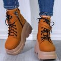 Gothic Black Boots Ankle Shoes on Heels Platform Sneakers Chunky for Women Luxury Designer Casual New Rock Booties. 