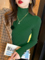 Elegant Solid Basic Knitted Tops Women Turtlneck Sweater Long Sleeve Casual Slim Pullover Korean Fashion Simple Chic Clothes.