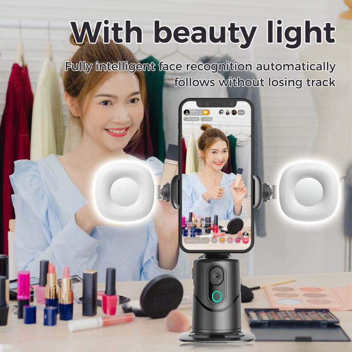 360%C2%B0%20Rotating%20Auto%20Face%20Tracking%20Phone%20Stand%20No%20App%20Gesture%20Control%20Smart%20Shooting%20Camera%20Mount%20with%20Selfie%20Light%20Remote%20-%20Image%203