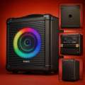 CUBE Portable Bluetooth Speaker with Ring Light. 