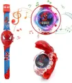 Disney Marvel Spiderman iron Man Frozen Children's music flashing light luminous flip watch boy girl Toy watch birthday present. 
