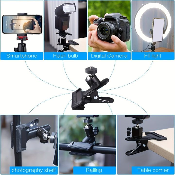 360 ° Camera Clamp Clamp Holder Camera Flash Holder Mobile Phone Holder ...