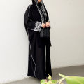 Fashion Classic Embroidered Abaya Hijab Dress Kimono Coat Outwear Women Long Sleeve Loose Arabic Muslim Dubai Moroccan Caftan.
