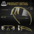 Vozapow Professional Shooting Glasses UV400 ANSI Z87.1 Safe Airsoft Tactical Goggles Anti Fog Mountaineering Fishing Sunglasses.