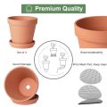 4 Pack Mini Terracotta Pots with Drainage Holes for Plants,Hand made Clay Flower pot, Succulent, Cactus. 