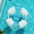 Minimalist Swim Ring Vacation Pool Float for Adults Inflatable Pool Lounger Sequin Floating Raft for Infinity Pool Photo Prop.