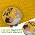 Funny Golf Ball Marker Magnetic Hat Clip with Putter for Dough Design Durable Iron Yellow & White Perfect for Golf Courses. 