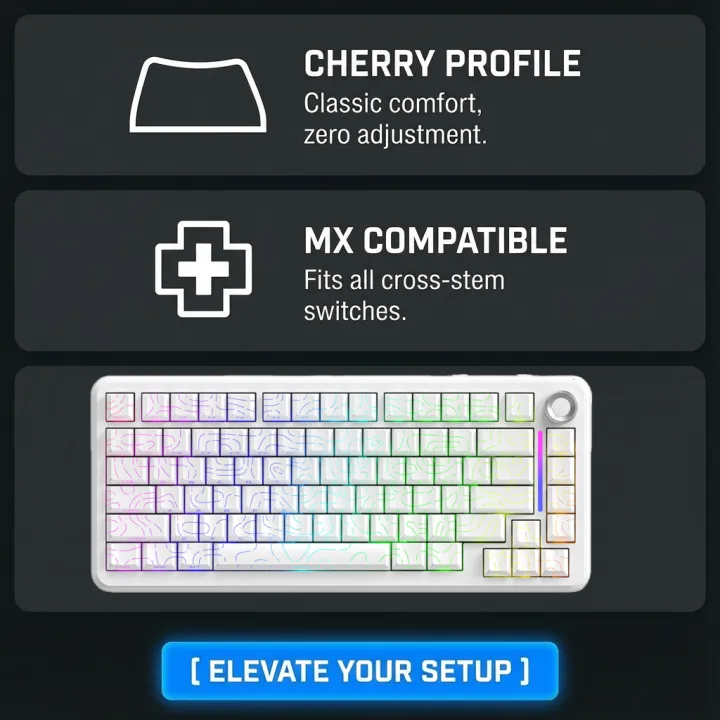 Super Keycaps 2025 Super Contour Side Glow PBT Keycaps - Original Factory Height ...