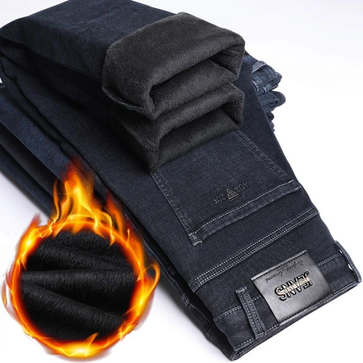 2025%20Winter%20New%20Fleece-lined%20Thickened%20Men's%20Jeans%20Stretch%20Slim%20Straight%20All-Matching%20Warm%20Velvet%20Thicken%20Thermal%20Denim%20Pants%20-%20Image%205