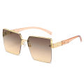 Cool Square Sunglasses Ins Trendy Metal Half Frame Fashion Sunglasses Sunshade Glasses 1205.