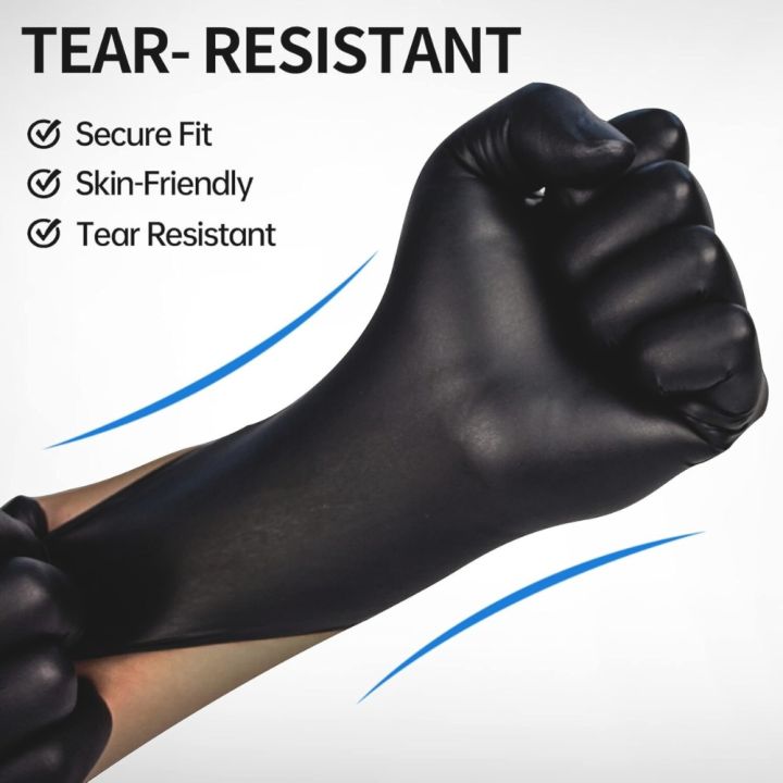 Black%20Nitrile%20Gloves%20Disposable%2050%20to%20100%20Pieces%20-%20Multi-Purpose%20Disposable%20Latex%20&%20Powder%20free%20Gloves,%20Durable%20Waterproof%20&%20Thickened%20for%20Kitchen,%20Medical,%20Photoshoot,%20Cooking,%20Cleaning%20&%20Mechanical%20Use,%20Synthetic%20Rubber,%20Tear%20&%20Chemical%20Resistant,%20Box%20-%20Image%204