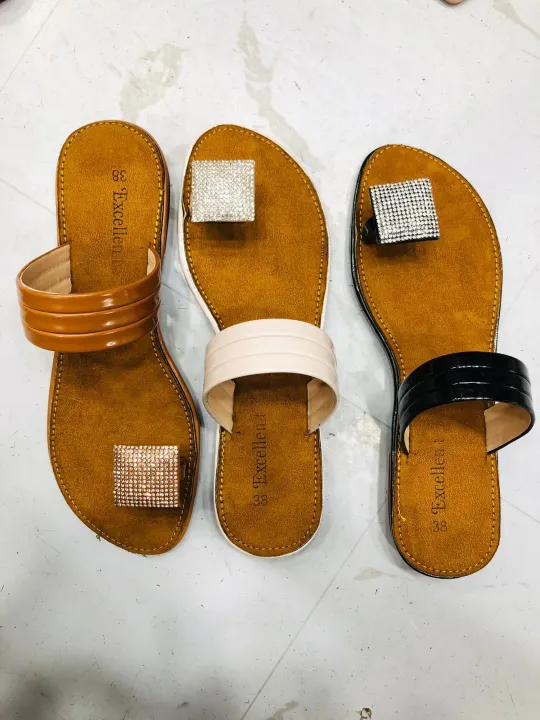 Womens%20One%20Finger%20Gorgeous%20Simple%20Flat%20Sandal%20-%20Ladies%20Diamond%20cut%20Shoes%20-%20Image%203