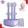New Design Baby Manual Toothbrush Plastic Travel Soft Bristles Baby Oral Training Silicone Tongue Cleaner 3-Sided Tooth Brush Infant Toothbrush - Multicolor. 
