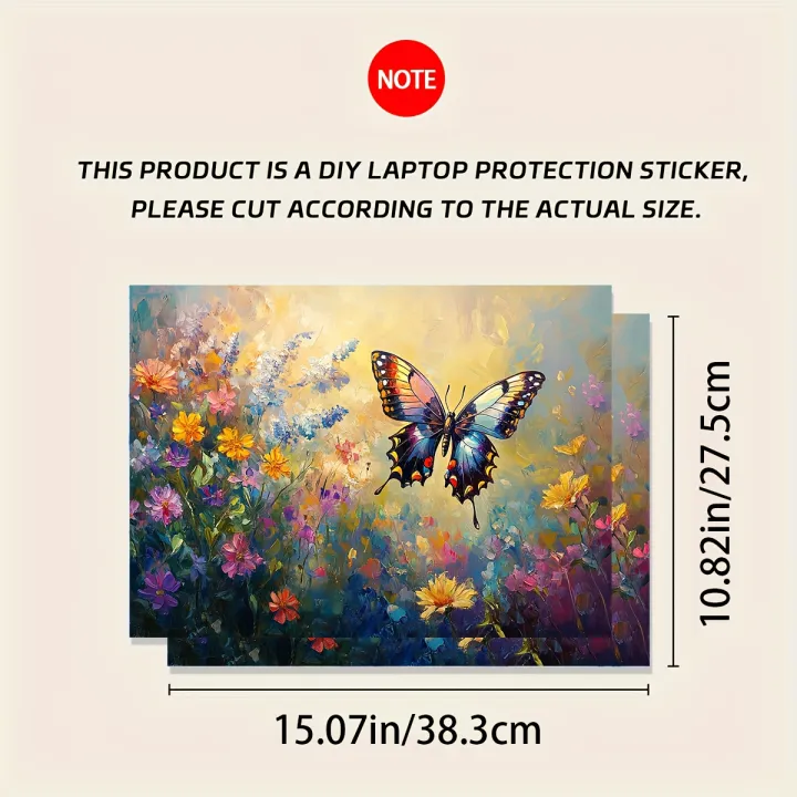 2pcs%20Artistic%20Butterfly%20and%20Flower%20Laptop%20Skin%20-%20PVC%20Burn,%20Waterproof%20and%20Scratch%20Resistant,%20Suitable%20for%20Laptop%20Computers%20-%20Image%203