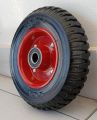 8 Inch Heavy Duty Fixed Caster Wheels, Rubber Molded Solid Tires Wheels with Rubber Knobby Tread for Workbench, Dolly, Cart, Trolley, Wagon & Chicken Coop, Large Castor Wheels, 1 piece. 