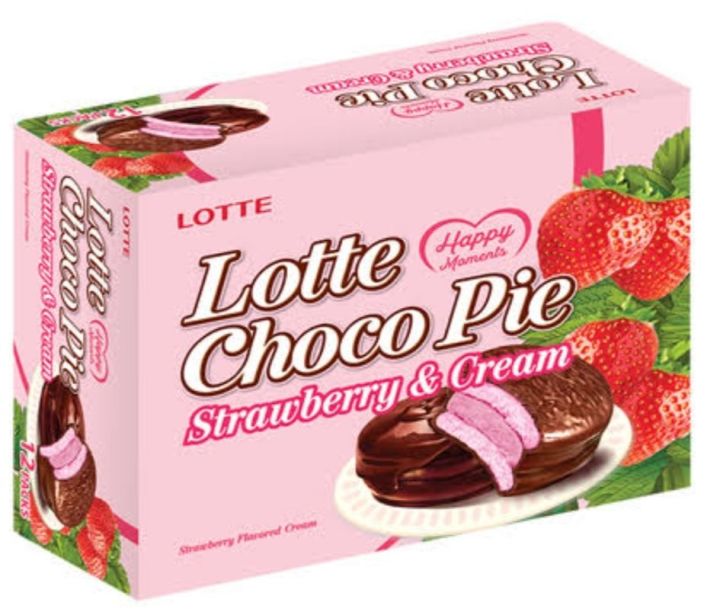 lotte choco pie strawberry flavor 12 pices