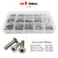 400/650/2100X M1.6 M2 M2.5 M3 M4 M5 304 Stainless Steel Torx Flat Countersunk Head Screw Bolt Nut Washer Set Assortment Kit Box. 