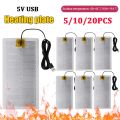5/10/20pcs 5V USB Electric Heating Pads Warmer Element Film Heater Pads Warm Feet Knee Warmers Heat For Vest Jacket Shoes Socks. 