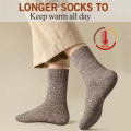 5 Pairs Winter Warm Men’s Socks Warm Male Women Socks Super Thicker Solid Socks Merino Wool Socks Against Cold Snow Terry Socks. 