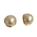 2024 New Light Luxury Simple Elegant Golden Pearl Stud Earrings For Women Fashion Cute Metal Jewelry Party Gifts. 