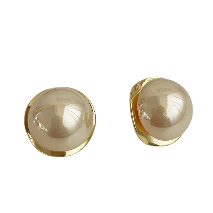 2024%20New%20Light%20Luxury%20Simple%20Elegant%20Golden%20Pearl%20Stud%20Earrings%20For%20Women%20Fashion%20Cute%20Metal%20Jewelry%20Party%20Gifts%20-%20Image%205