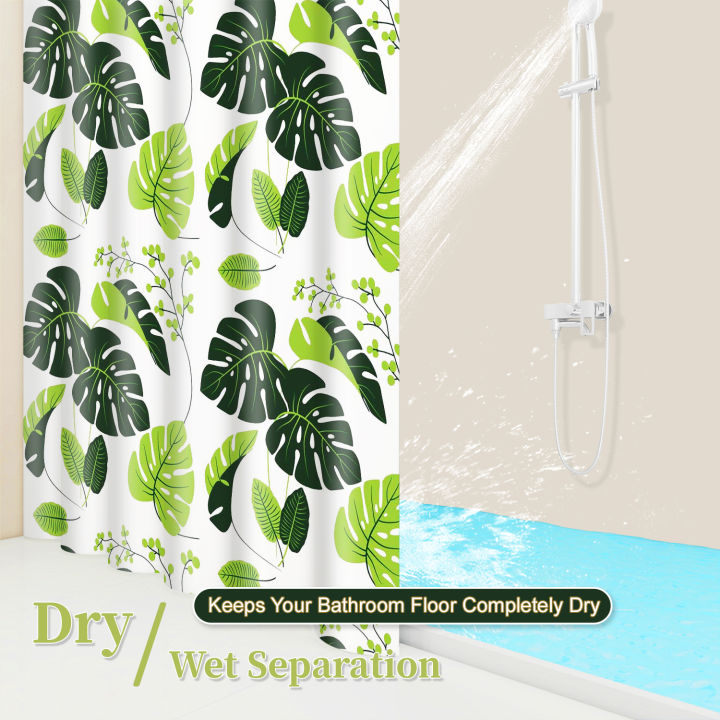 1pc%20Monstera%20Leaf%20Popular%20Shower%20Curtain%20Waterproof%20PEVA%20Botanical%20Bathroom%20Decor%20-%20Image%203