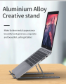 Aluminum laptop stand for bed and office use lightweight ventilate, portable laptop stand  with 7-Level adjustable Height for 11 - 17 Inch notebook stand High Quality Aluminium laptop stand with non-slip silicon grip.. 