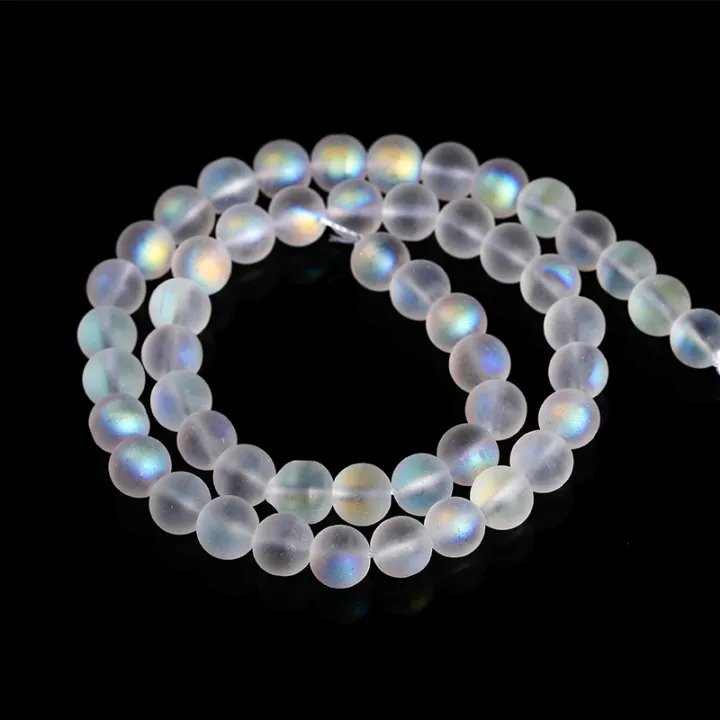 6%208%2010mm%20Matte%20Aurora%20Crystal%20Glass%20Beads%20Round%20Frosted%20Aura%20Bead%20AB%20Shiny%20Moonstone%20For%20Jewelry%20Making%20Diy%20Necklace%20Bracelet%20-%20Image%203