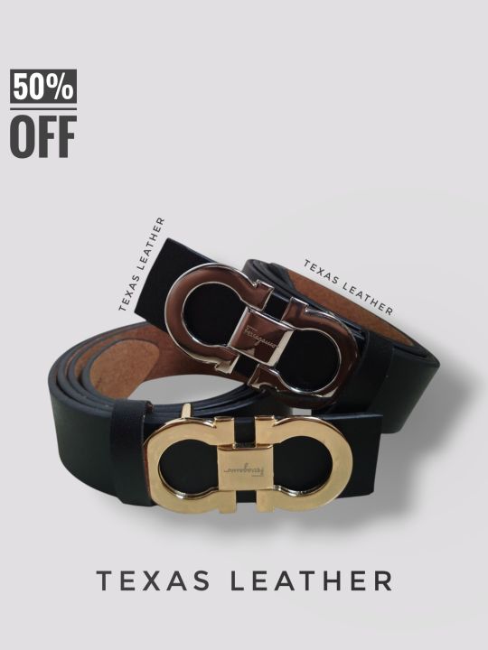 Original Leather Belt for Men Brown Tan Black Dress Casual Fashionable Size 36-48 Inches