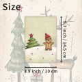 20 Pieces of Vintage Cute Animal Christmas Tree Star Cards, Vintage Journal Paper, Gift Cards. 