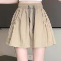 Ice Silk Yamamoto Wide Leg Extra Big Shorts Women's Summer 2026 Thin Skirt Yoga Hot Pants Pocket Lace Up Short Pants Plus Size. 