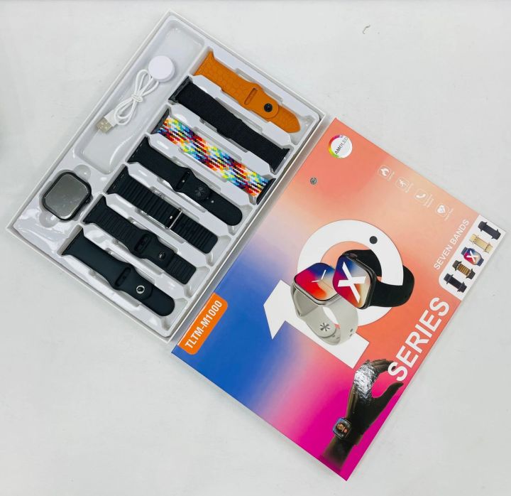 S10 pro Max | M1000 smartwatch - 7 in 1 straps, Bluetooth Calling, Wireless charging, Fitness tracker - Compatible with series 9 & series 10