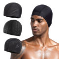 Women Men Spandex Swimming Cap Black Lightning Shark Skin Letters Print Water Caps Bathing Hat Swim Pool Accessories for Adults. 