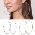 2/4Pcs Thin Big Circle Hoop Earrings for Women Men, Stainless Steel Ear Ring Fashion Piercing Jewelry  Nightclub DJ. 