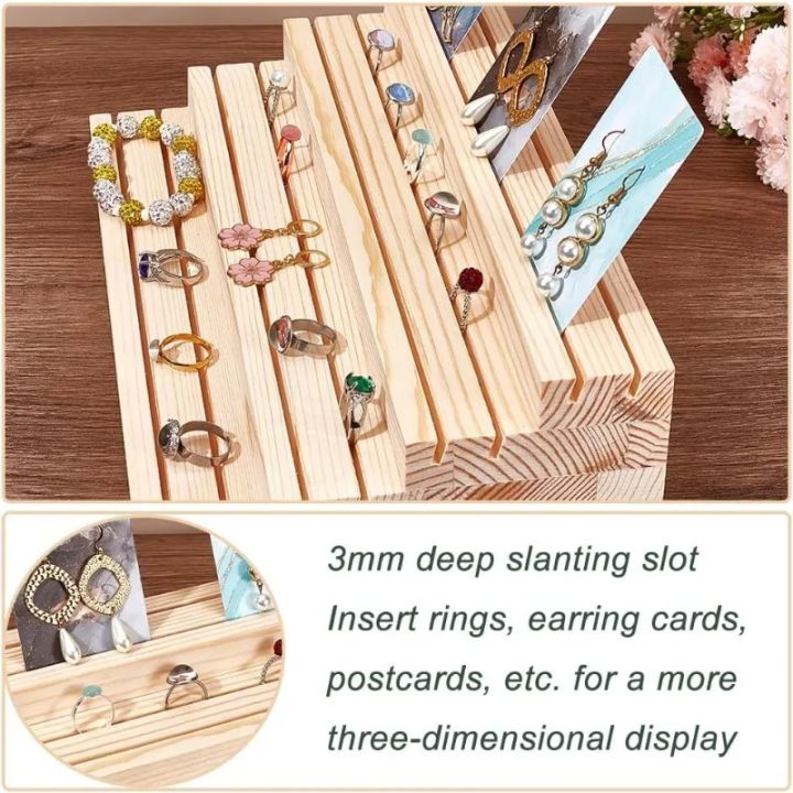 1pc%204-Tier%20Wood%20Jewelry%20Display%20Stand%20Wooden%20Earring%20Organizer%20Holder%20with%20Grooves%20Jewelry%20Showcase%20Rack%20for%20Rings%20Earring%20-%20Image%205