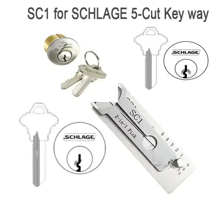 Lishi Pick and Decoder Lock Picking SC1 SC4 2 in1 Locksmith Tools ...