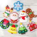 9-Piece DIY Christmas Sewing Material Pack for Beginners; Easy to Make Christmas Tree Ornaments Including Gingerbread Man, Reind. 