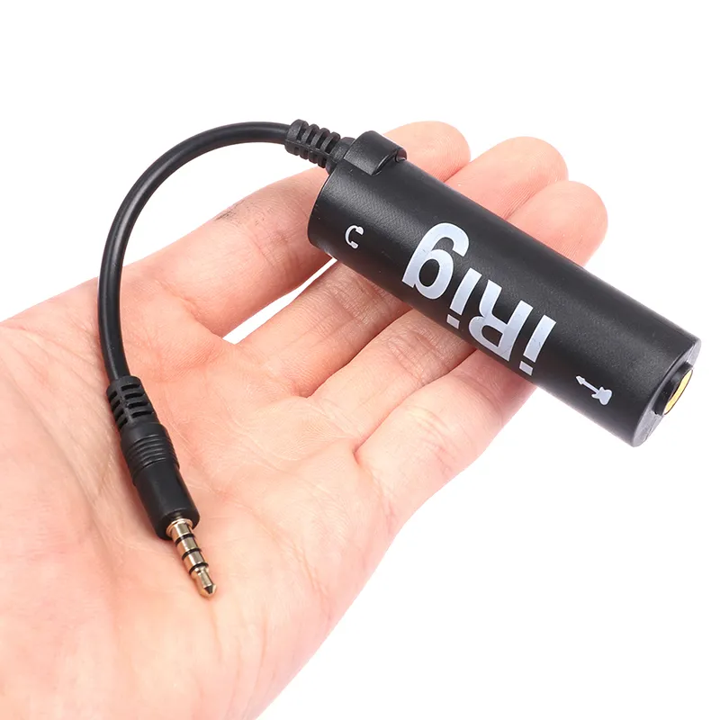 Guitar Interface Converter For Phone - IRig Style Adapter, Works With AmpliTube & Tuner Apps, Plug & Play (Black, 7cm)