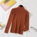 ZOKI Autumn Women Pullover Sweater Fashion Half Turtleneck Knitted Female Jumper Long Sleeve Winter Black Soft Elastic Blouse. 