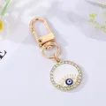 Evil Eye Hamsa Hand Heart Keychain Keyring For Friend Couple Lovers Gift Flower Blue Eye Bag Car Airpods Box Key Accessories. 