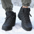 Winter Men's Boots Warm Plush Men's Snow Boots High Quality Winter Non-Slip Sneakers Outdoor Men's Hiking Ankle Boots Work Shoes. 