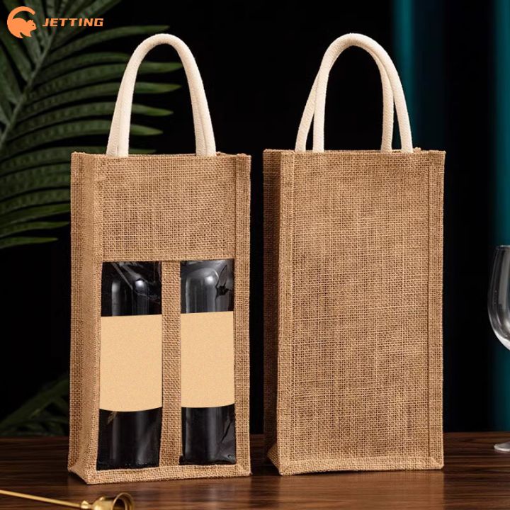1PCS%20Red%20Wine%20Handbag%20Wine%20%20Box%20With%20Window%20And%20Handle%20Single/%20Double%20Bottle%20Champagne%20Package%20Bag%20Wedding%20Favors%20For%20Guests%20-%20Image%202