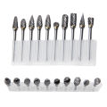 10pc Hard Alloy Rotary File 3*6 Double Grain Tungsten Steel Grind Head Electric Grind Mold Woodwork Grinding File Tool Set. 