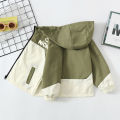 Children Boys Hooded Windbreaker Coat 2026 Spring Autumn Teen Color Blocking Zipper Casual Sports Outerwear Kids Waterproof Coat.